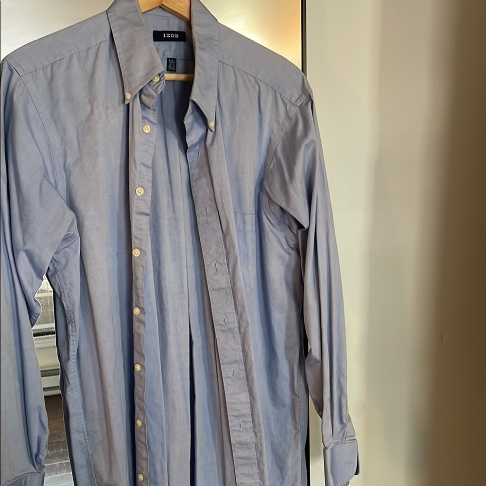 Izod Blue Casual Button Down Shirt